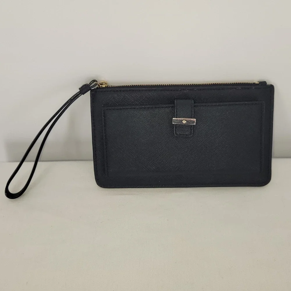Kate Spade Black Saffiano Leather Wristlet‎ Wallet ~ 2016